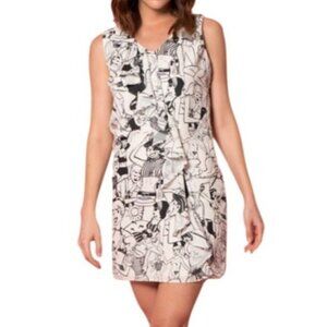 Betty & Veronica Comic Print Sleeveless Dress Size M Cotton Blend Womens Apparel